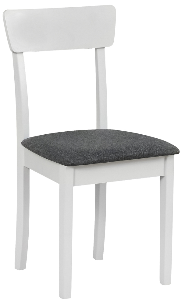 SELSEY Krzesło drewniane do jadalni tapicerowane Wehron ciemnoszare/białe
