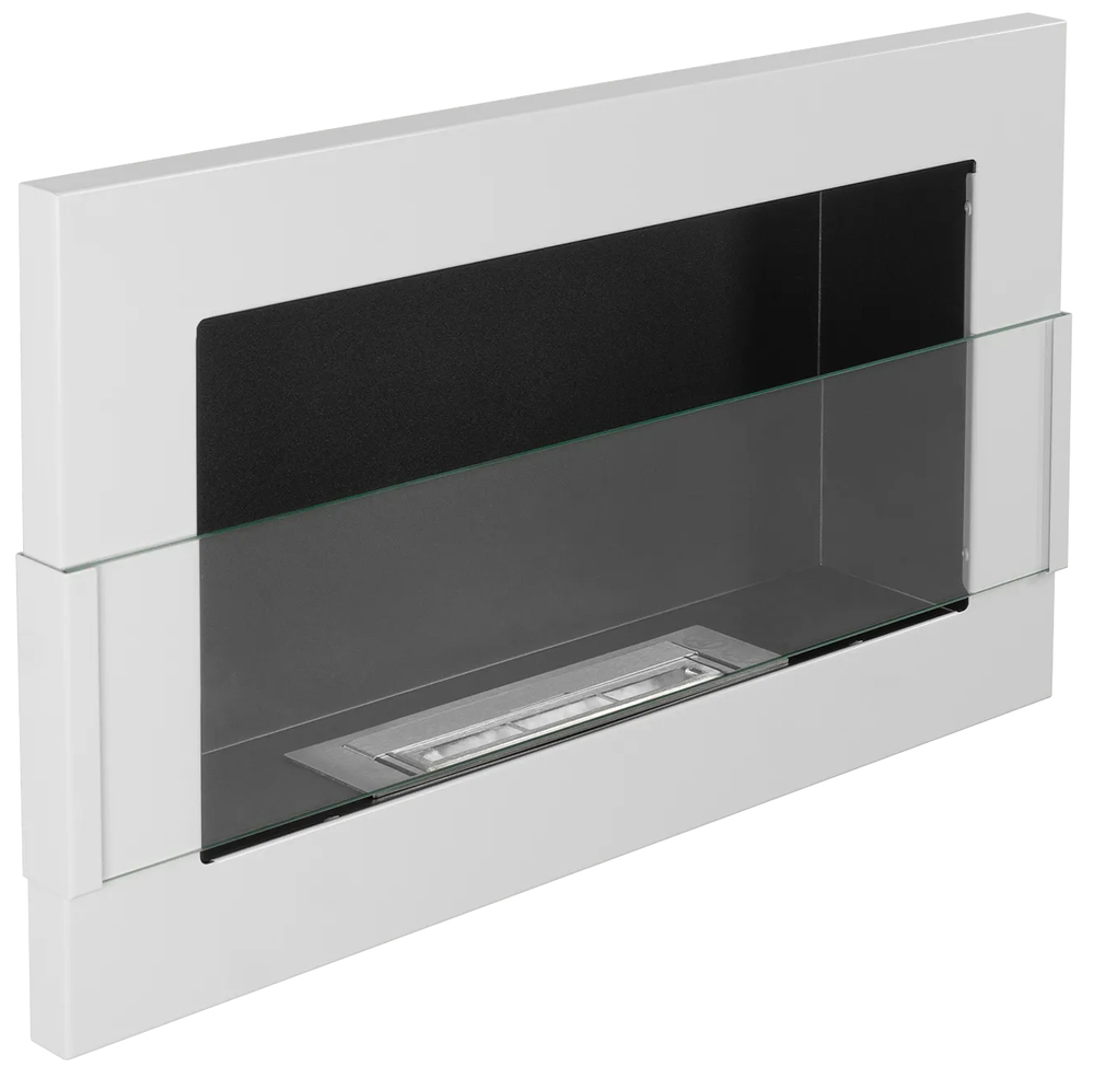 SELSEY Biokominek Maltern 65x40 cm z szybą biały połysk z certyfikatem TÜV