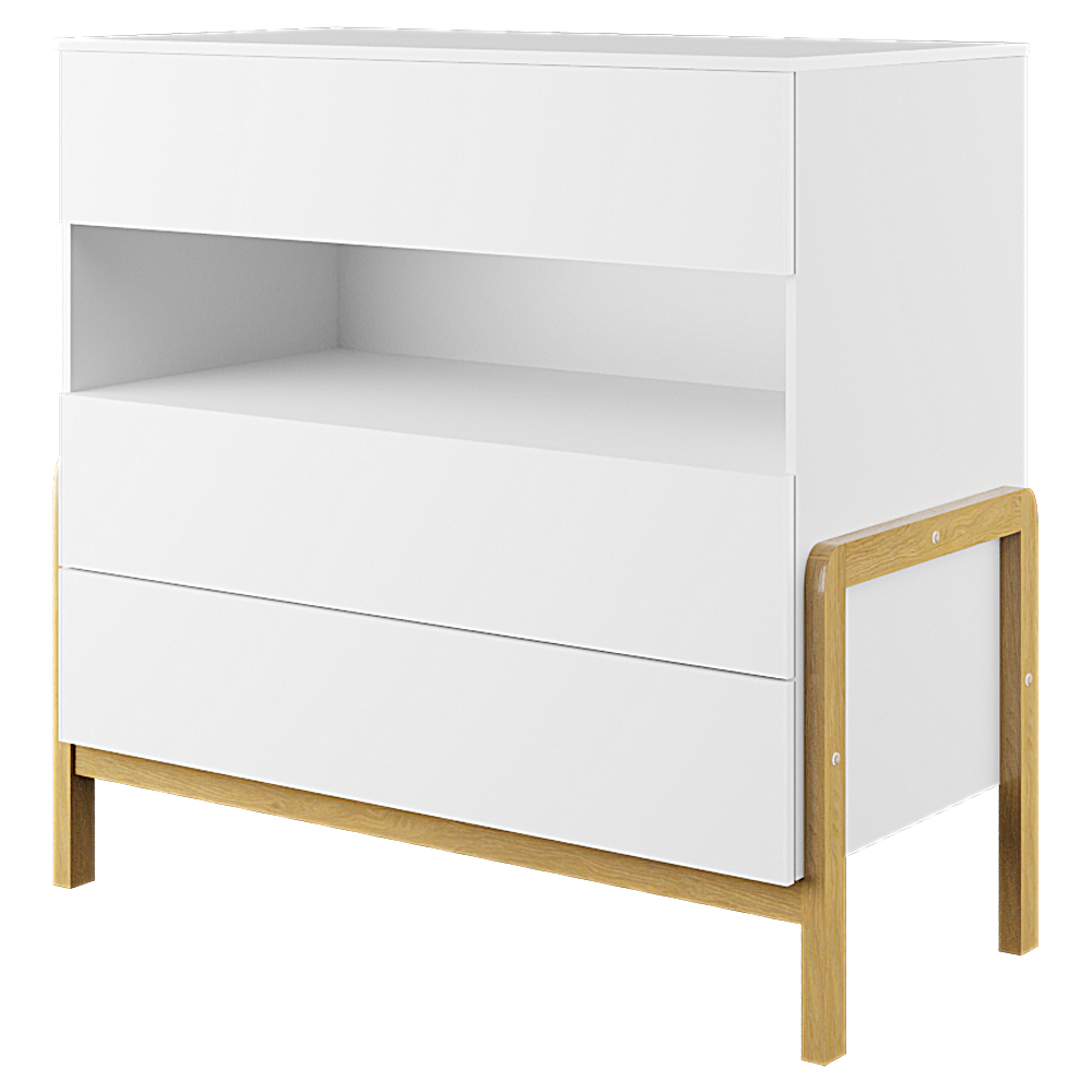 SELSEY Komoda dla dzieci Viotte z trzema szufladami i półką biała