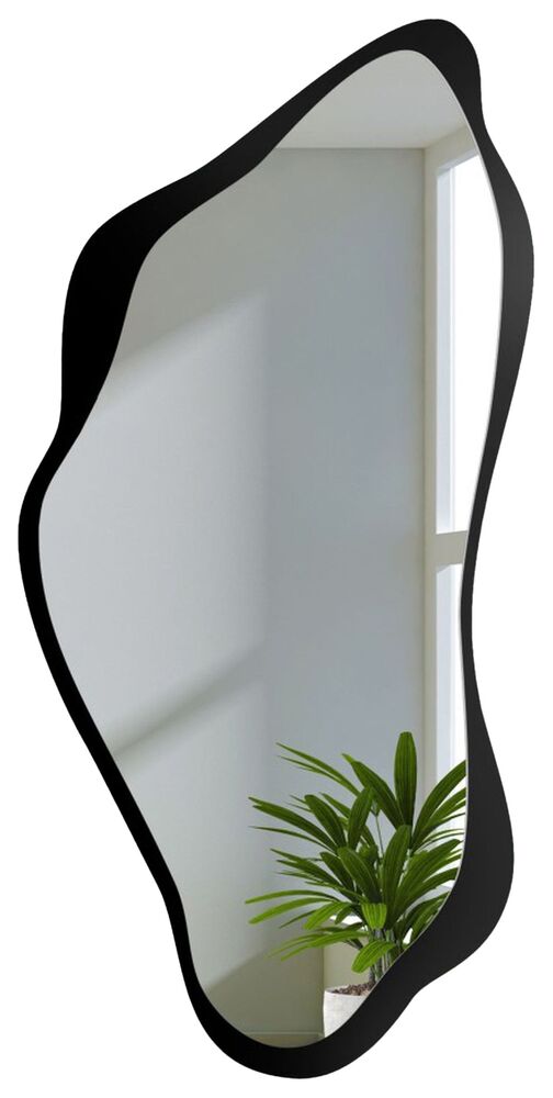 SELSEY Lustro ścienne Piena 160x80 cm w czarnej ramie pionowe