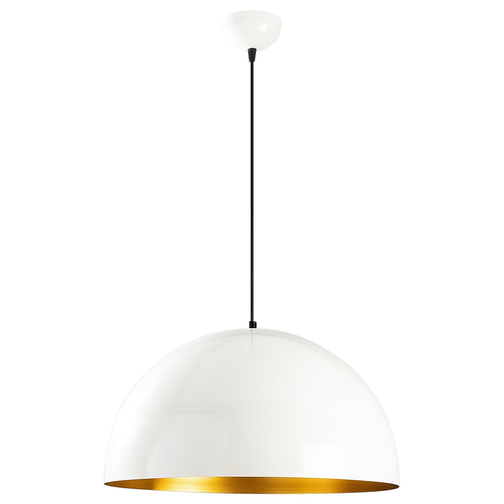 SELSEY Lampa wisząca Theyro półokrągła średnica 50 cm biała