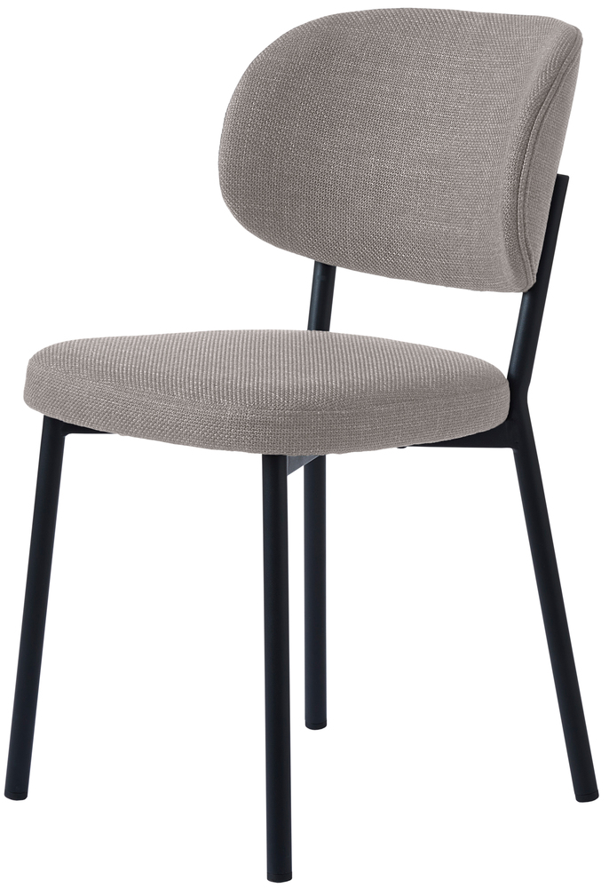 SELSEY Krzesło tapicerowane Abatio na czarnej metalowej podstawie szare