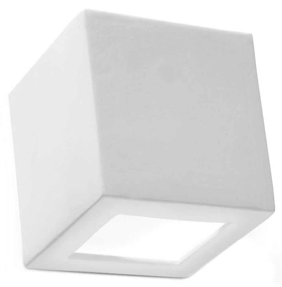 SELSEY Kinkiet ścienny z ceramiki Siegg 14 cm kwadratowy biały