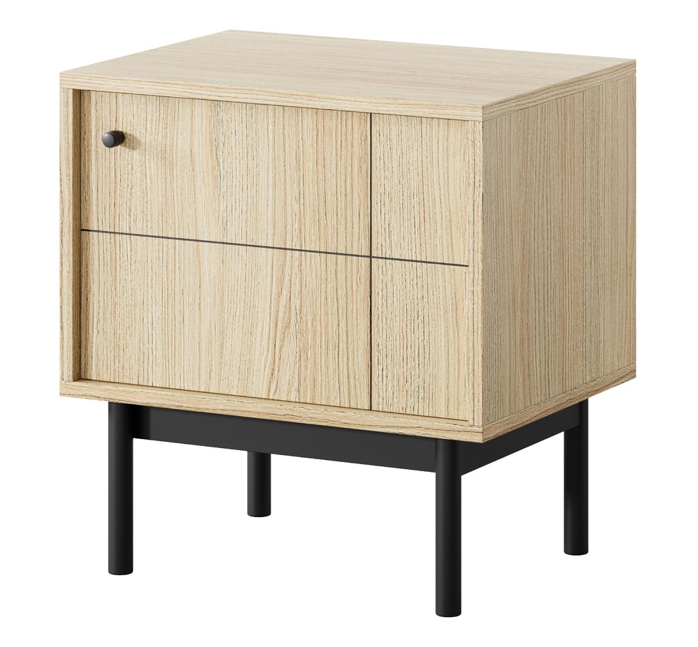 SELSEY Szafka nocna Japandies 54 cm Dąb linea