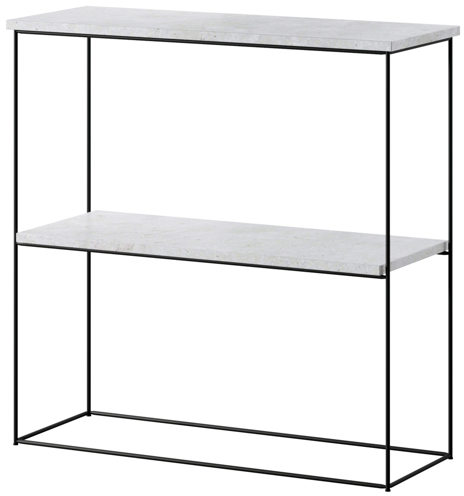 SELSEY Konsola Toni z półką 80 cm Beton z czarnymi nogami