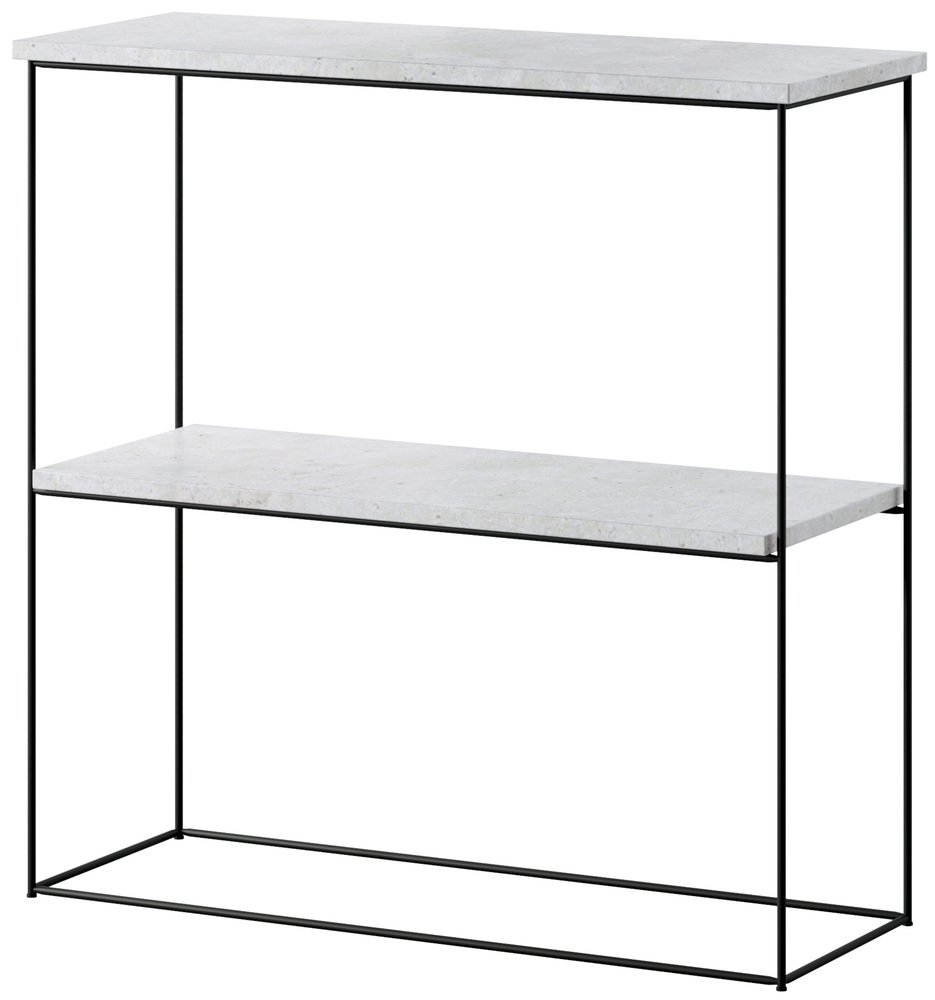SELSEY Konsola Toni z półką 80 cm Beton z czarnymi nogami