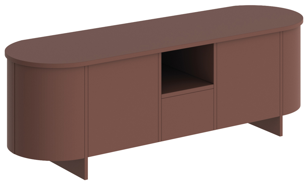 SELSEY Szafka RTV dwudrzwiowa Camplia z jedną szufladą 163 cm bordowy mat