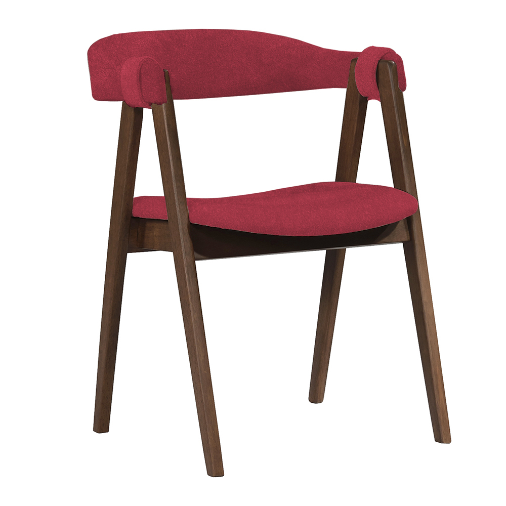 SELSEY Krzesło tapicerowane Llana bordowe