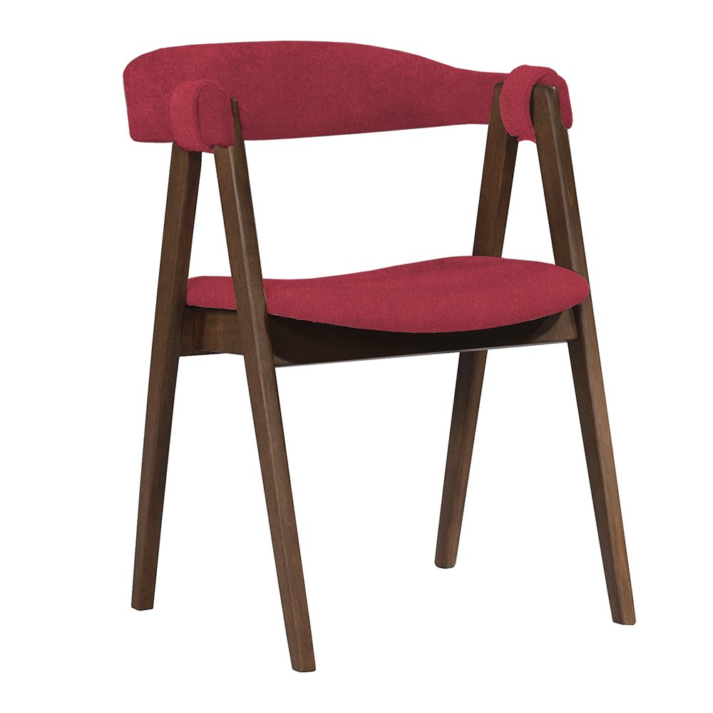 SELSEY Krzesło tapicerowane Llana bordowe