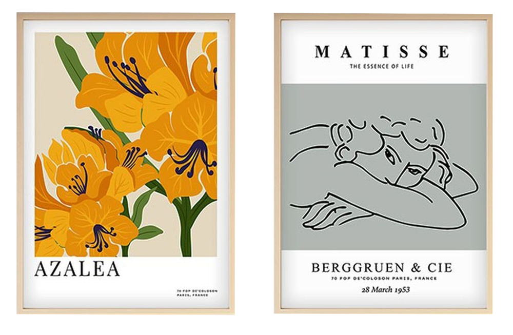 SELSEY Zestaw dwóch obrazów Bodenass 50x35 cm pomarańczowe azalie