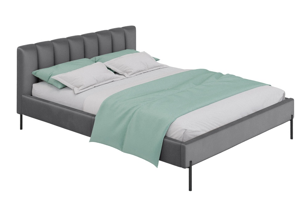 SELSEY Łóżko tapicerowane 160x200 cm Milanno stalowe welur