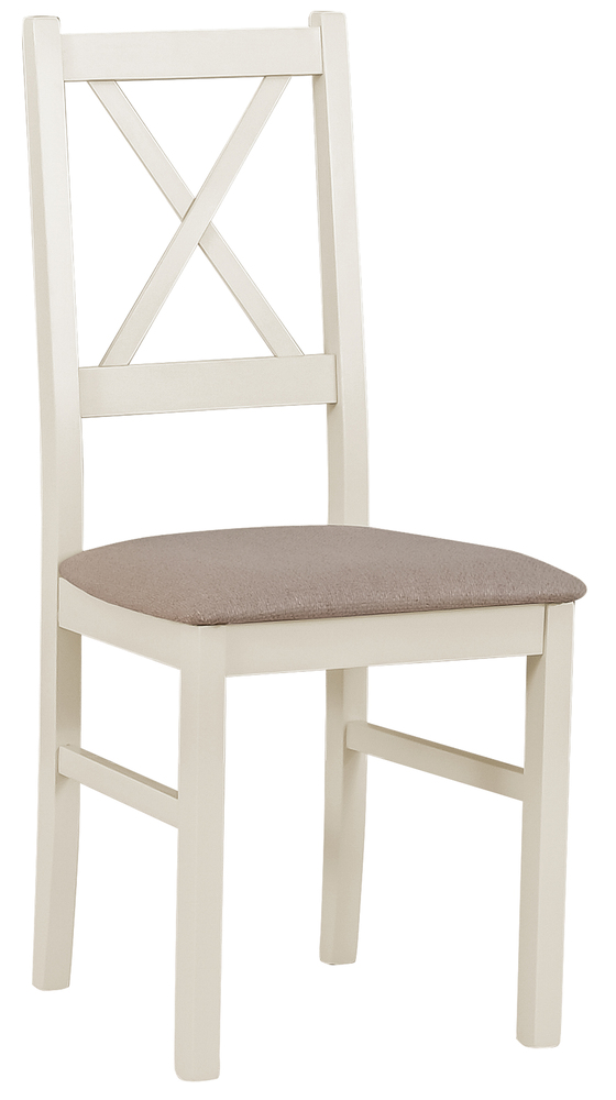 SELSEY Krzesło drewniane do jadalni tapicerowane Trunos beżowe/kaszmir