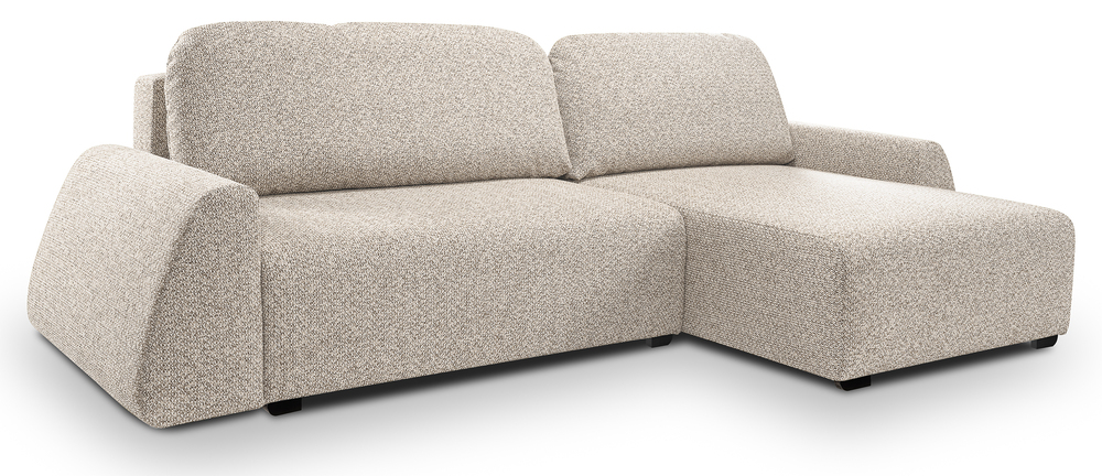 SELSEY Narożnik z funkcją spania Pelloma L-kształtny z pojemnikiem beżowy szenil uniwersalny