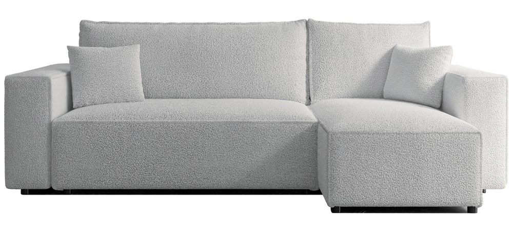 SELSEY Narożnik z funkcją spania Scarlo L-kształtny uniwersalny z pojemnikiem jasnoszary boucle