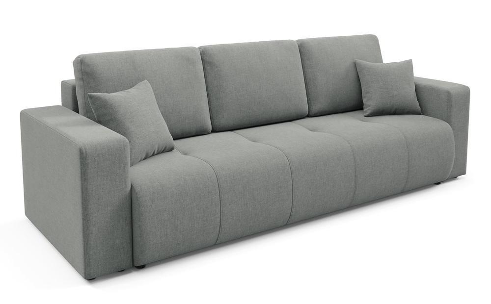 SELSEY Kanapa trzyosobowa Wind z pojemnikiem ciemnoszara szenil