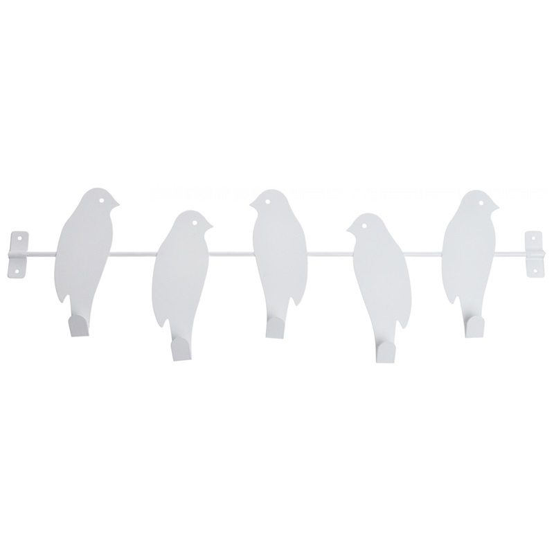 SELSEY Wieszak na ręczniki Birds biały