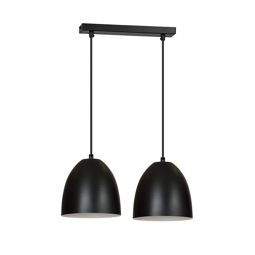 SELSEY Lampa wisząca Alatri czarna z białym wnętrzem x2