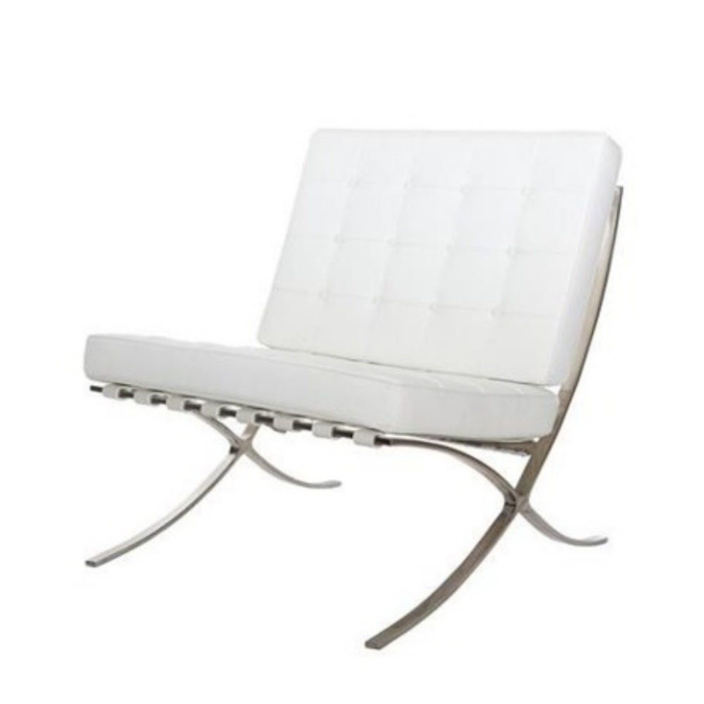 SELSEY Fotel Barca skóra ekologiczna biała