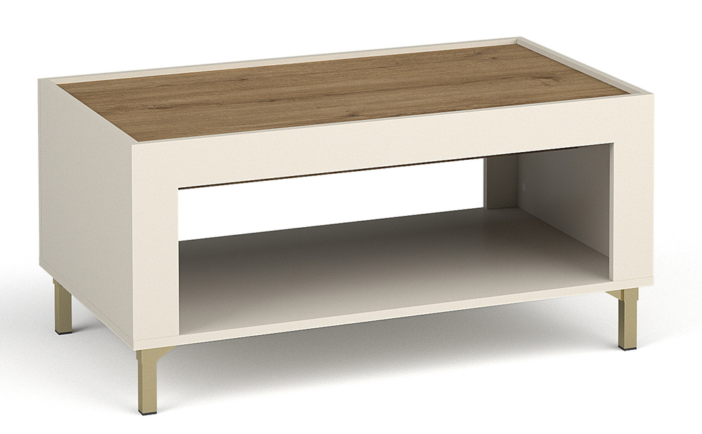 SELSEY Stolik kawowy Lammila 94 cm szary beż / dąb whisky