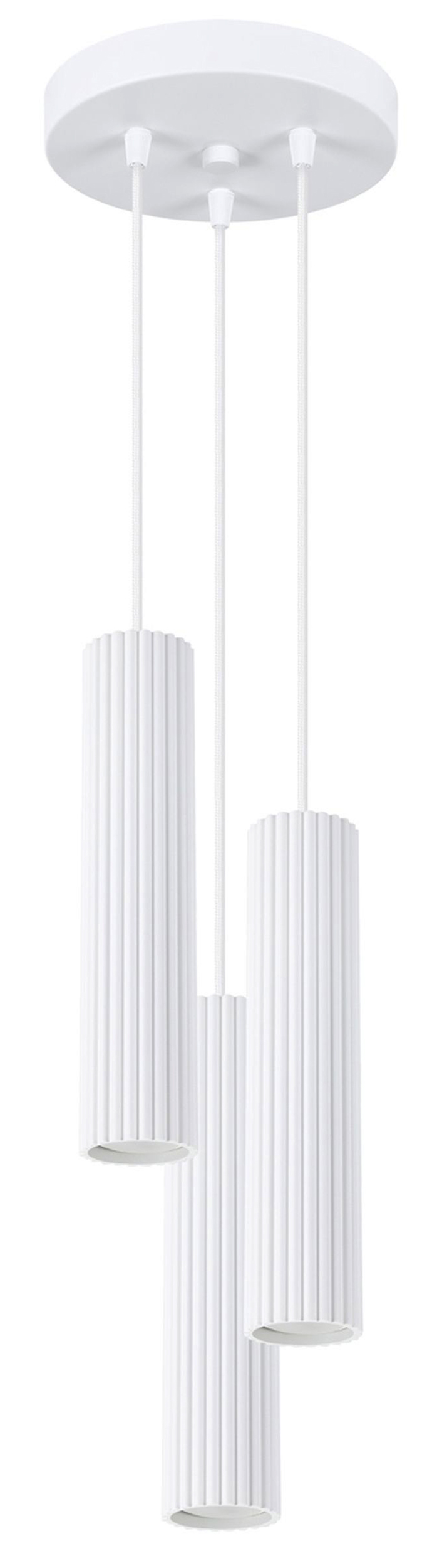 SELSEY Lampa wisząca Karbon x3 biała na okrągłej podsufitce