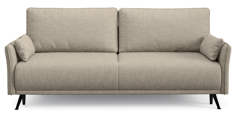 SELSEY Kanapa rozkładana trzyosobowa Bergamo z pojemnikiem szarobeżowa szenil