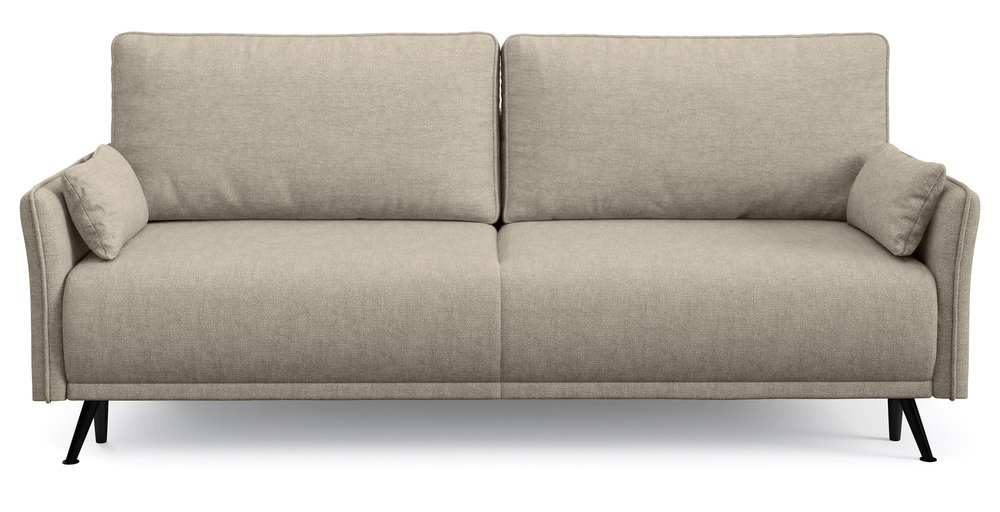 SELSEY Kanapa rozkładana trzyosobowa Bergamo z pojemnikiem szarobeżowa szenil