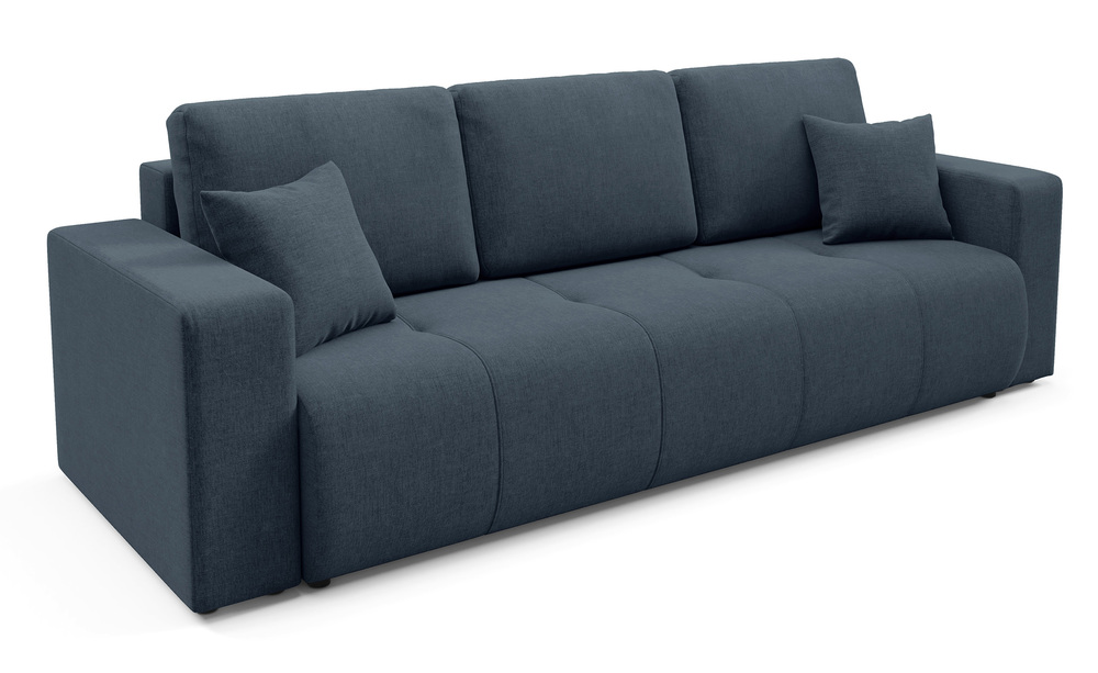 SELSEY Kanapa trzyosobowa Wind z pojemnikiem granatowa szenil