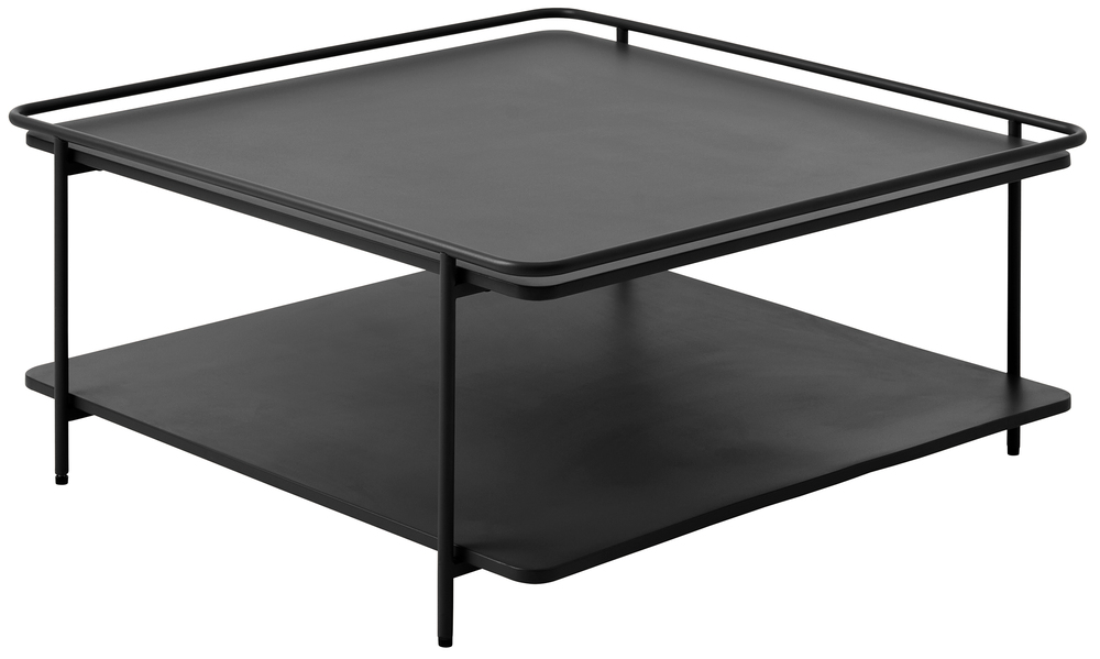 SELSEY Stolik kawowy Yuba 75x75 cm z półką czarny