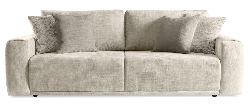 SELSEY Kanapa rozkładana trzyosobowa Alcamo z pojemnikiem jasnobeżowa szenil