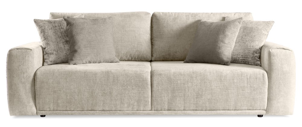 SELSEY Kanapa rozkładana trzyosobowa Alcamo z pojemnikiem jasnobeżowa szenil