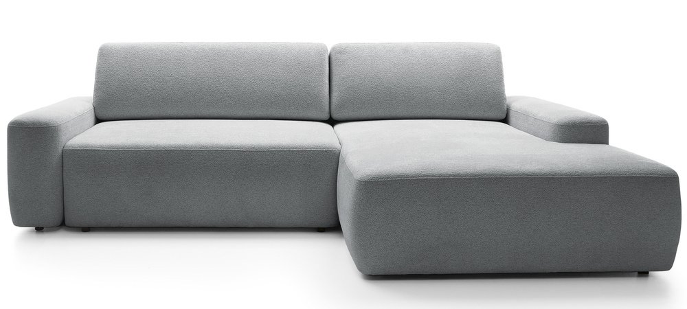 SELSEY Narożnik z funkcją spania Baleo L-kształtny prawostronny z pojemnikiem jasnoszary szenil