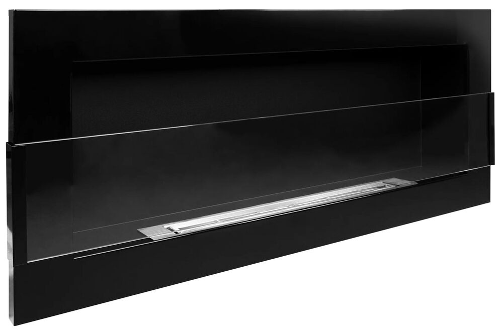 SELSEY Biokominek Maltern 90x40 cm z szybą czarny połysk z certyfikatem TÜV