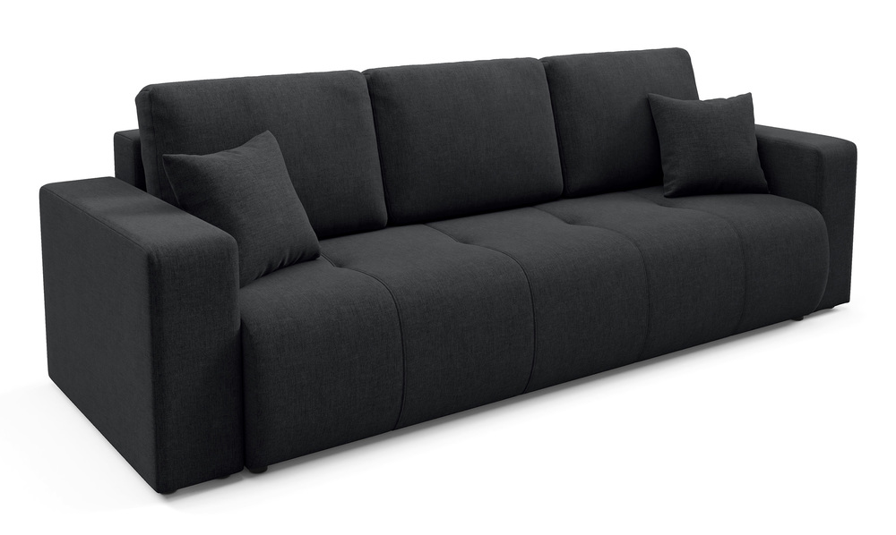 SELSEY Kanapa trzyosobowa Wind z pojemnikiem grafitowa szenil