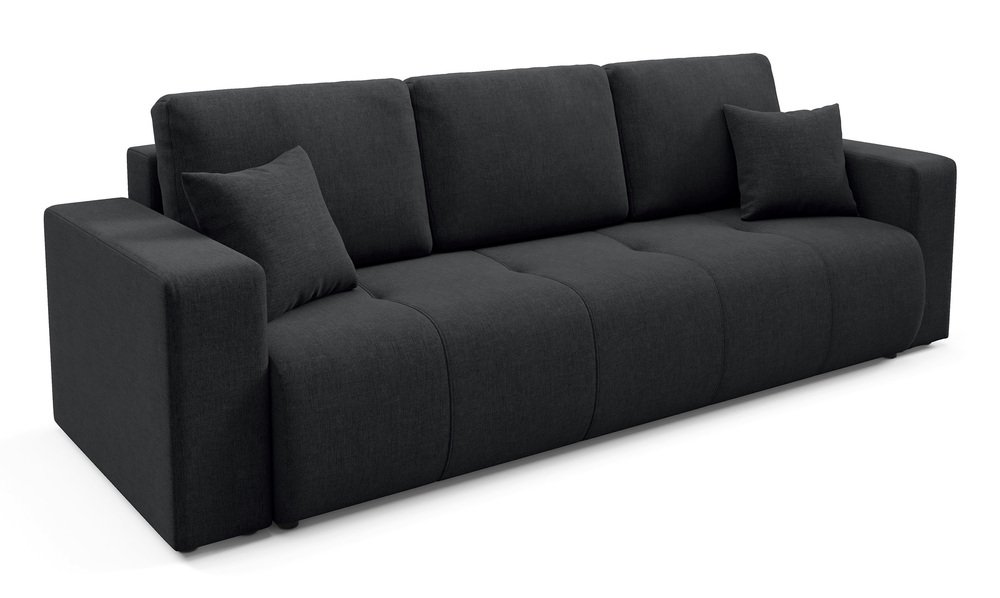 SELSEY Kanapa trzyosobowa Wind z pojemnikiem grafitowa szenil