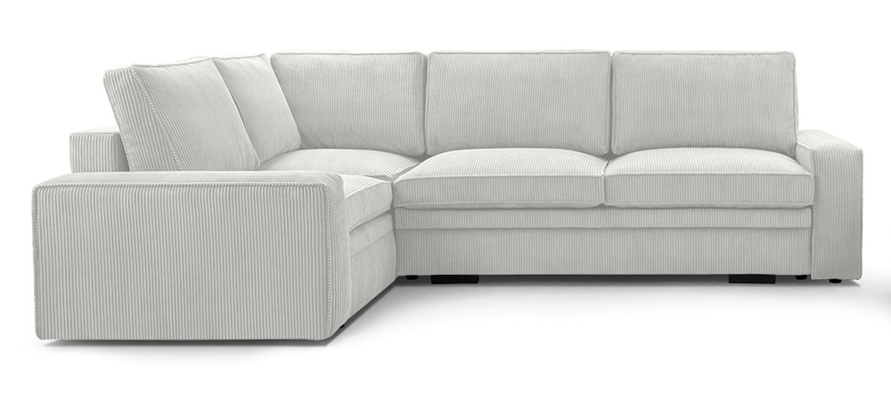 SELSEY Narożnik z funkcją spania Toledo lewostronny z pojemnikiem szarobeżowy sztruks