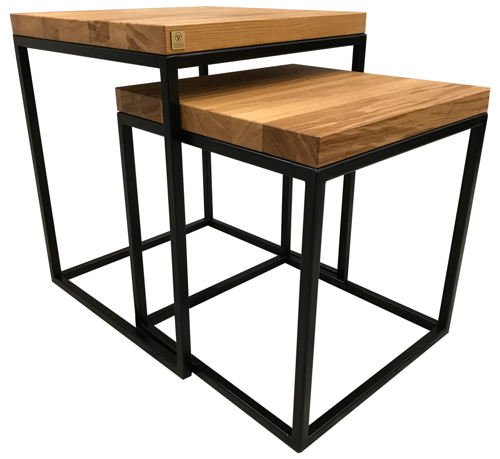 SELSEY Zestaw stolików kawowych Venize z grubszym blatem 50x50 cm