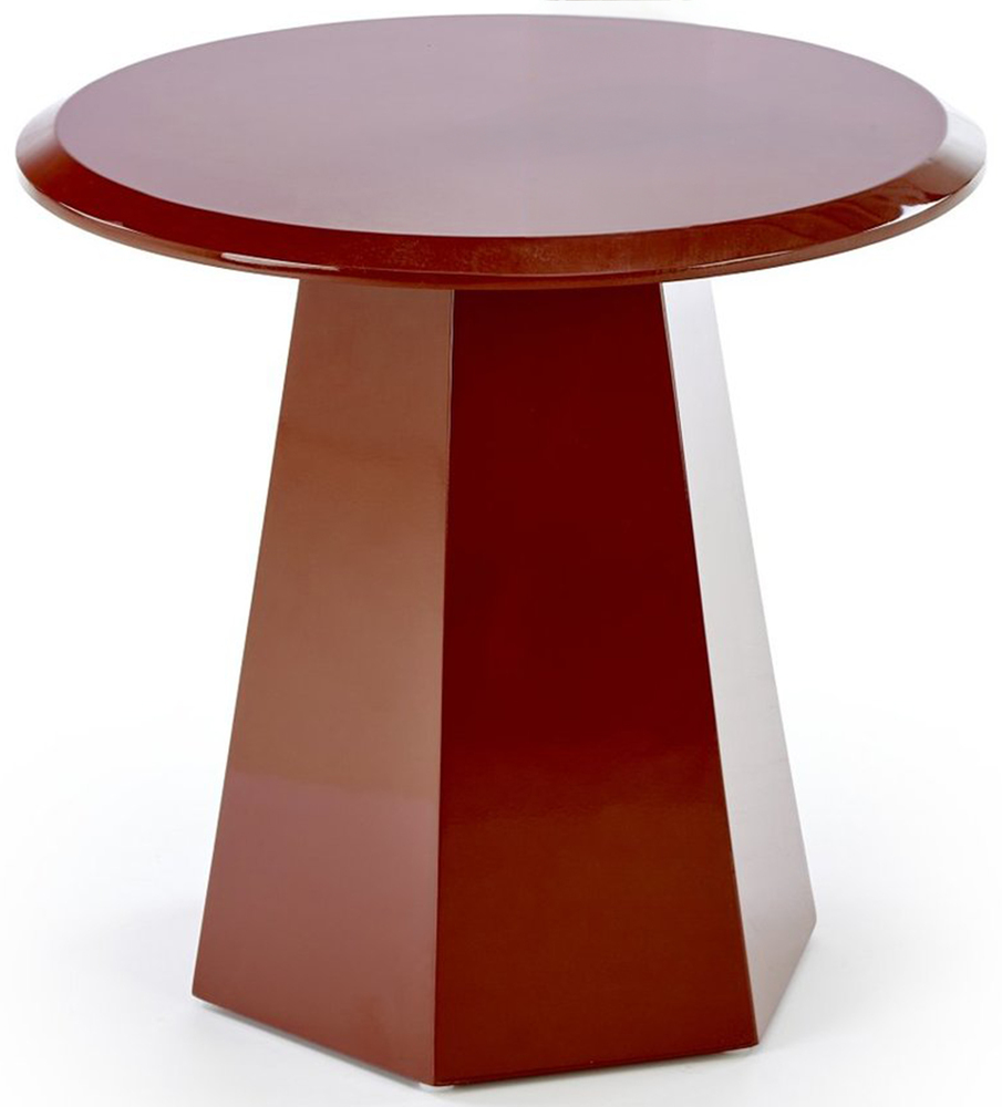 SELSEY Stolik kawowy Loca okrągły 50 cm bordowy