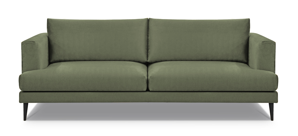 SELSEY Sofa trzyosobowa Dragato oliwkowa welur