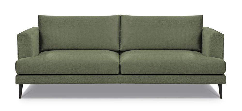 SELSEY Sofa trzyosobowa Dragato oliwkowa welur