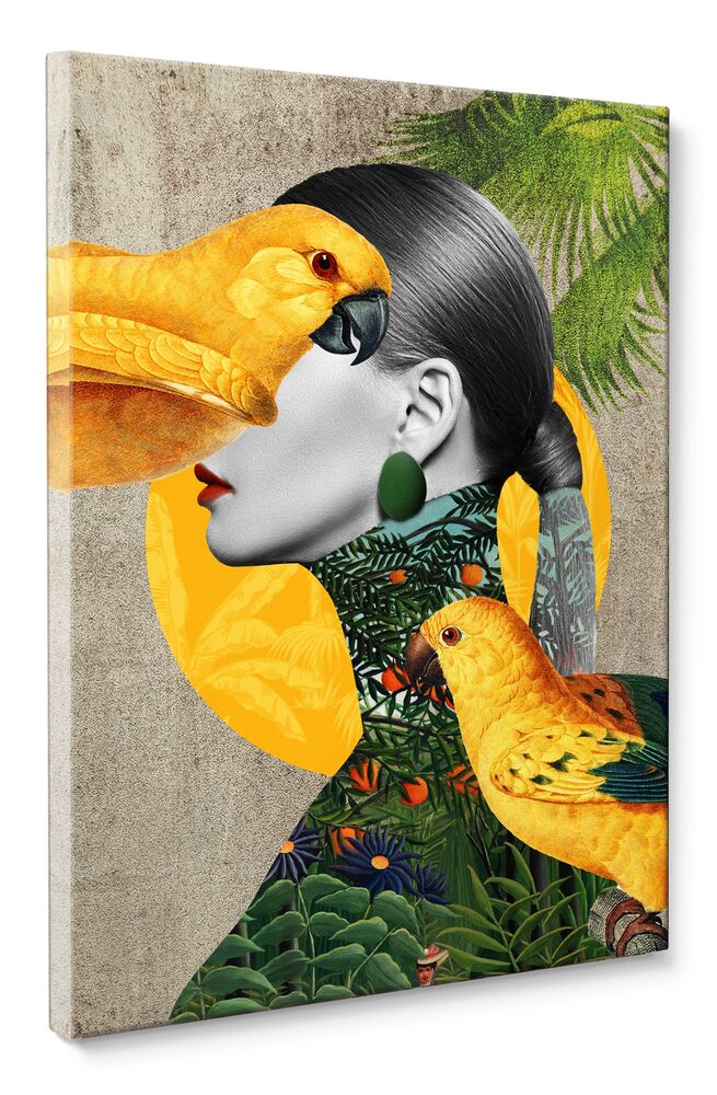 SELSEY Obraz Parrot Girl 100x70 cm wielokolorowy