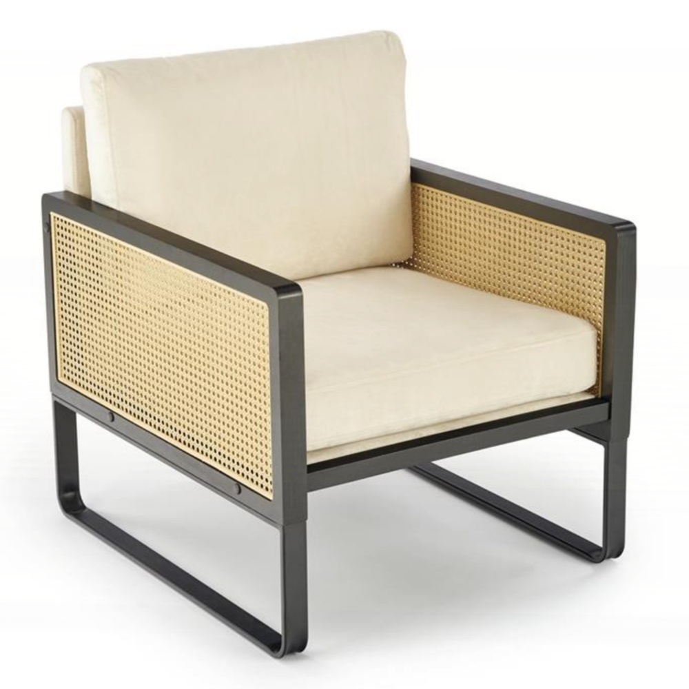 SELSEY Fotel wypoczynkowy Renelsio velvet/ technorattan