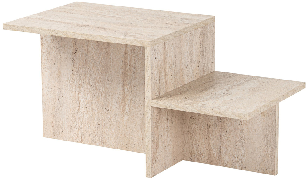 SELSEY Stolik kawowy Fruggille z dwoma blatami trawertyn