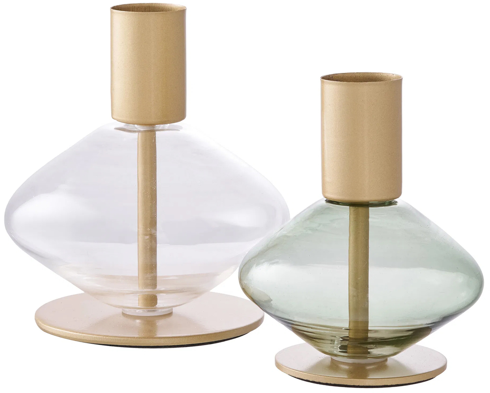 SELSEY Zestaw dwóch świeczników Parated szklane