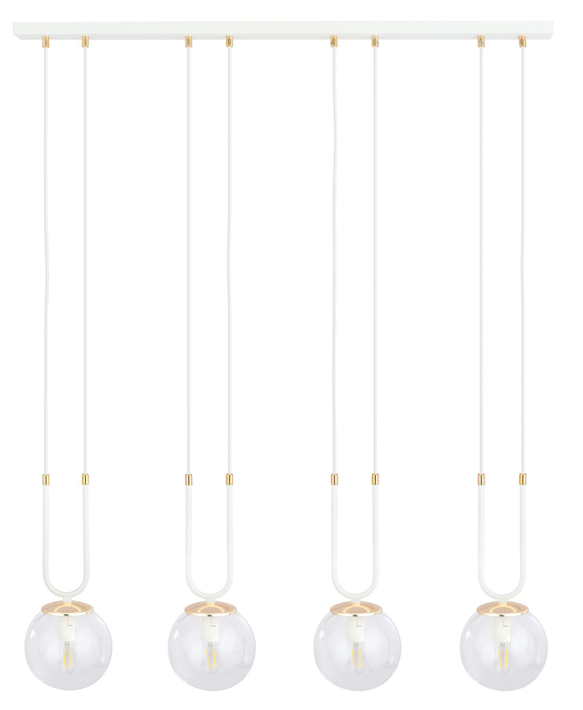 SELSEY Lampa wisząca Greerlan biało-transparentna x4