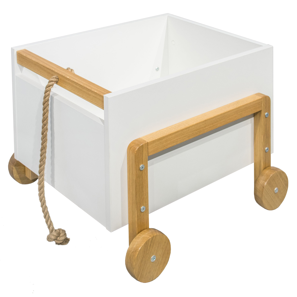 SELSEY Skrzynia na zabawki dla dzieci Viotte na kółkach biały