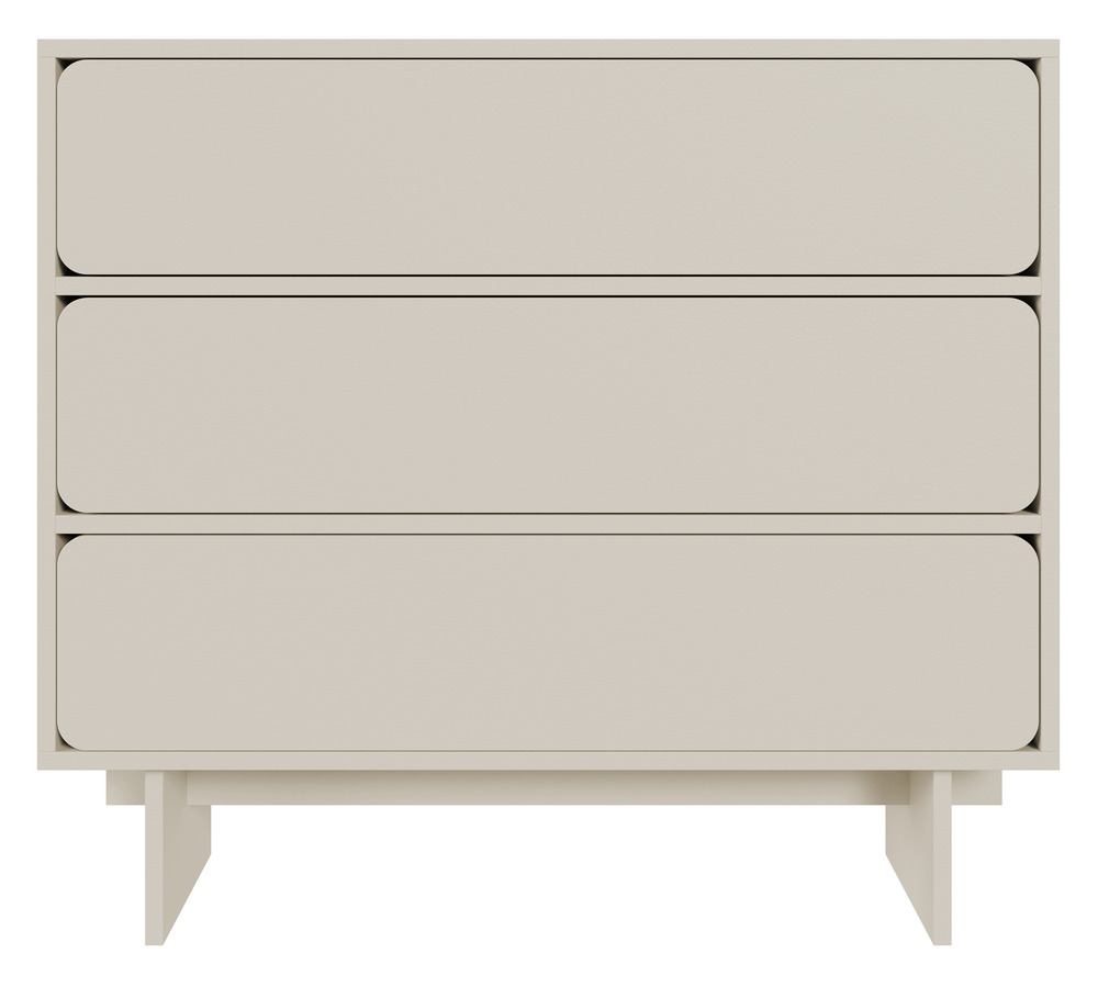 SELSEY Komoda Wuwu z trzema szufladami 101 cm szarobeżowa