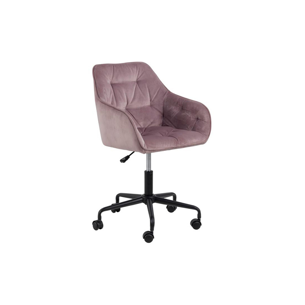 SELSEY Fotel biurowy tapicerowany Dianerco pudrowy róż welur