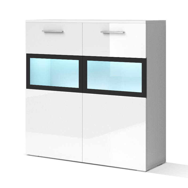 SELSEY Komoda Raviel Biały mat / Biały połysk