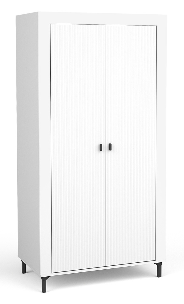 SELSEY Szafa dwudrzwiowa Lammila 94 cm biały / dąb whisky