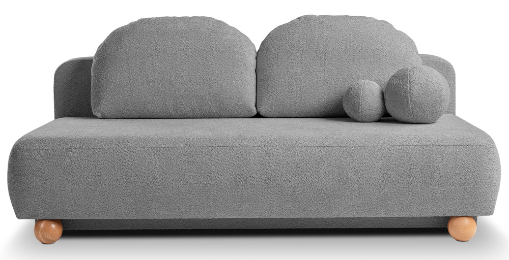 SELSEY Kanapa rozkładana trzyosobowa Fidavio z pojemnikiem szara boucle